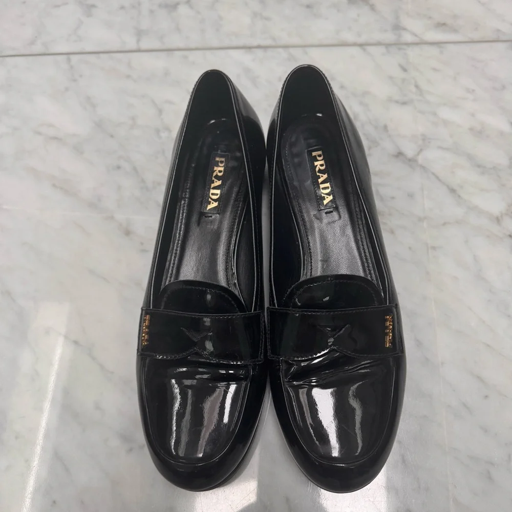 Prada Black Patent Leather Loafers IT 41 US 11 - Picture 2 of 11